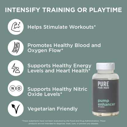 Pure for Men Pump Enhancer | Pre Workout Supplement for Muscle Pump, Stamina Pure for MenBuy Supplements Australia