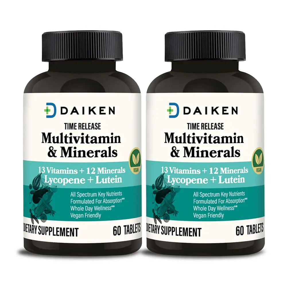 DAIKEN Mini Multivitamin, 60 Tablets, Enhanced with Lutein, Lycopene & Folic Acid, Time Released Multivitamin DAIKEN