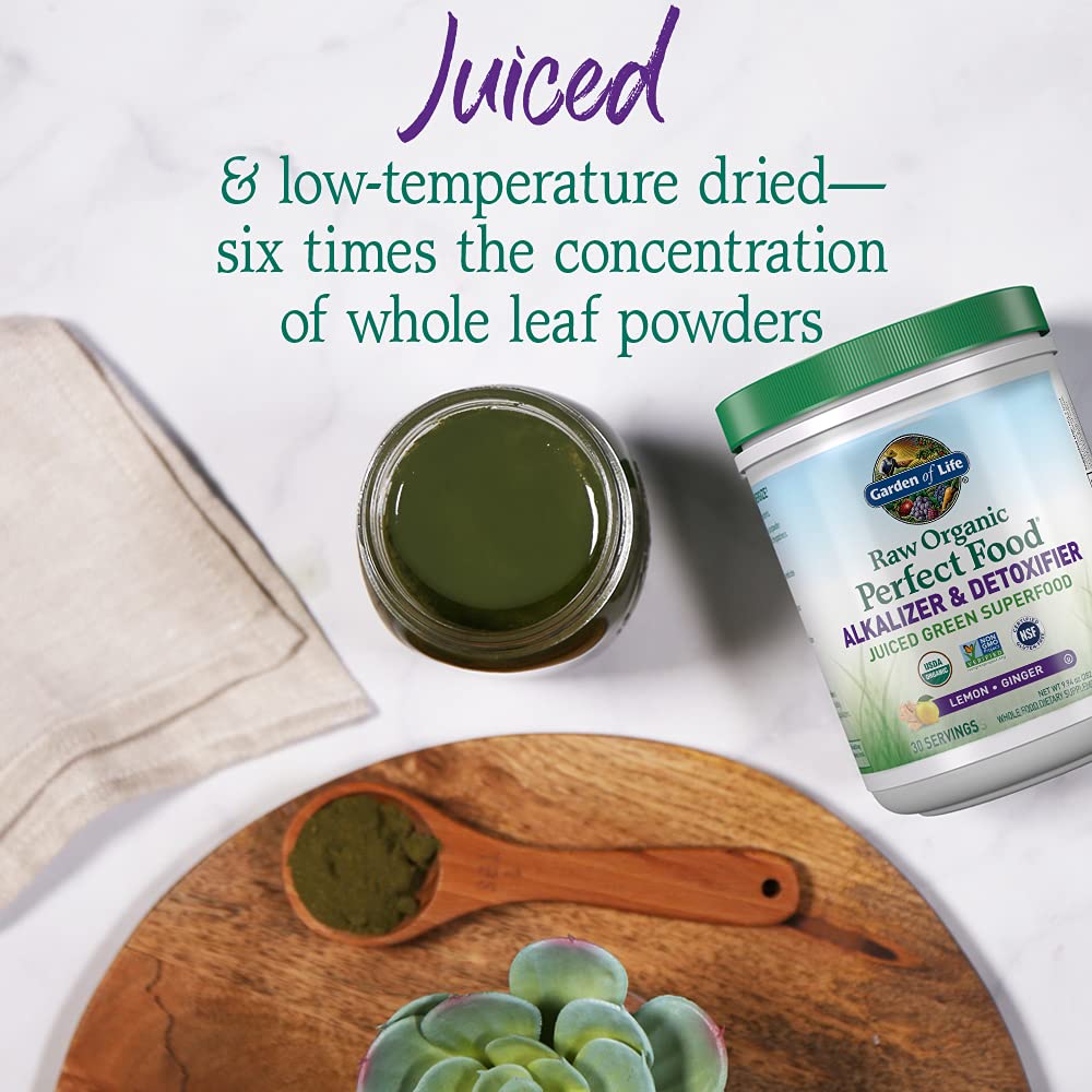 Garden of Life Raw Organic Perfect Food Alkalizer and Detoxifier, Lemon Ginger Flavored Superfood Powder Supplement, 30 Servings Garden of LifeBuy Supplements Australia