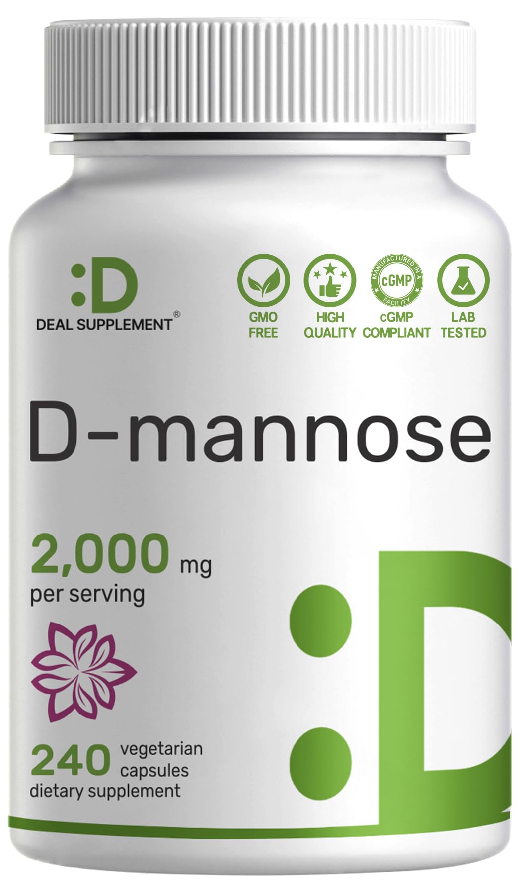 DEAL SUPPLEMENT D Mannose 500mg Capsules (2,000mg Per Serving), 240 Veggie Pills – Fast Acting Water-Soluble Form – Extra Strength Urinary Tract (UTI) Health Support – Non-GMO, Vegan Friendly DEAL SUPPLEMENTBuy Supplements Australia