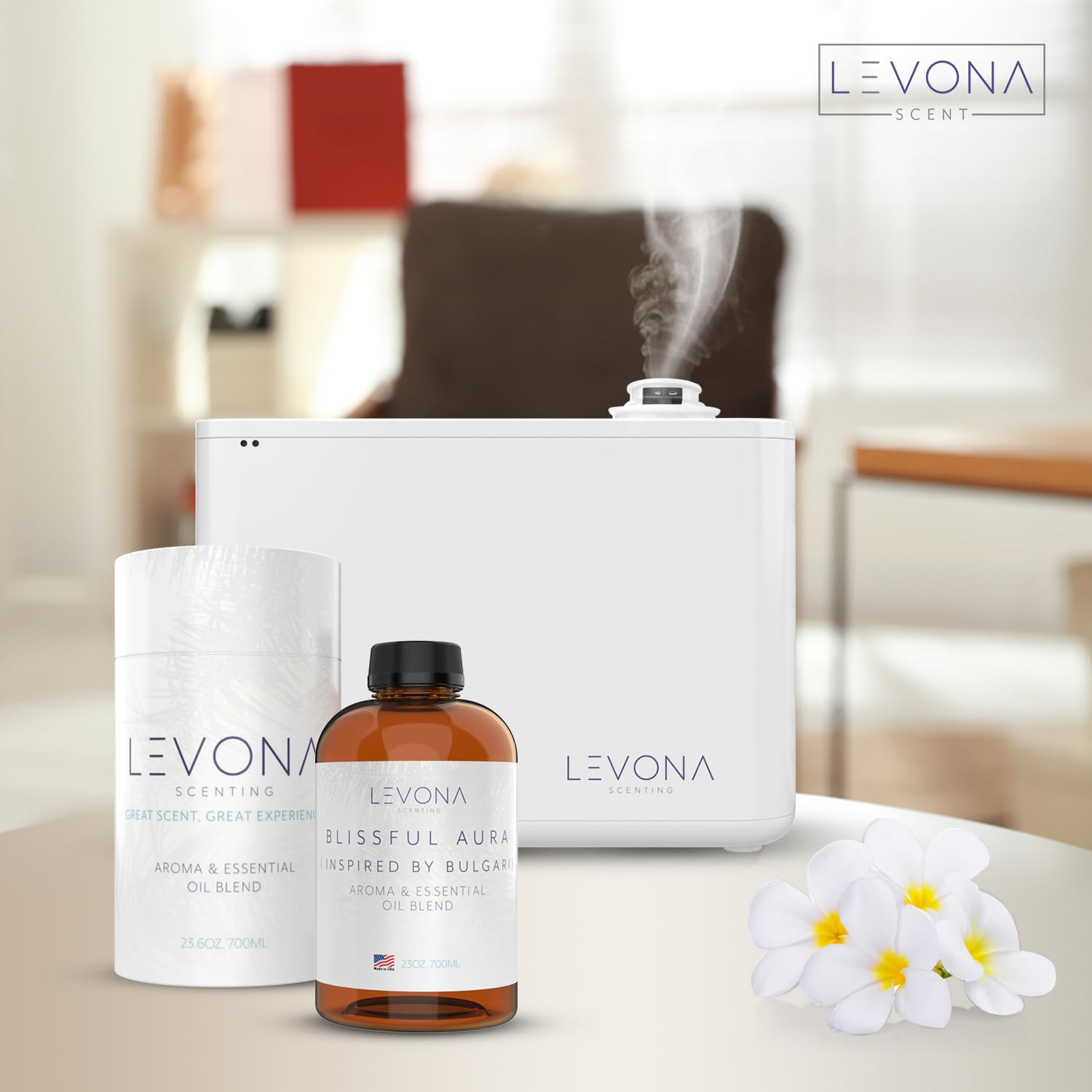 Levona Scent Essential Oils for Diffuser: Blissful Aura with Notes of Amber, Musk & Jasmine LEVONA SCENTBuy Supplements Australia