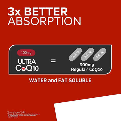 Qunol CoQ10 100mg Softgels, 3X Better Absorption 4 Month Supply + 120 Count Magnesium QunolBuy Supplements Australia