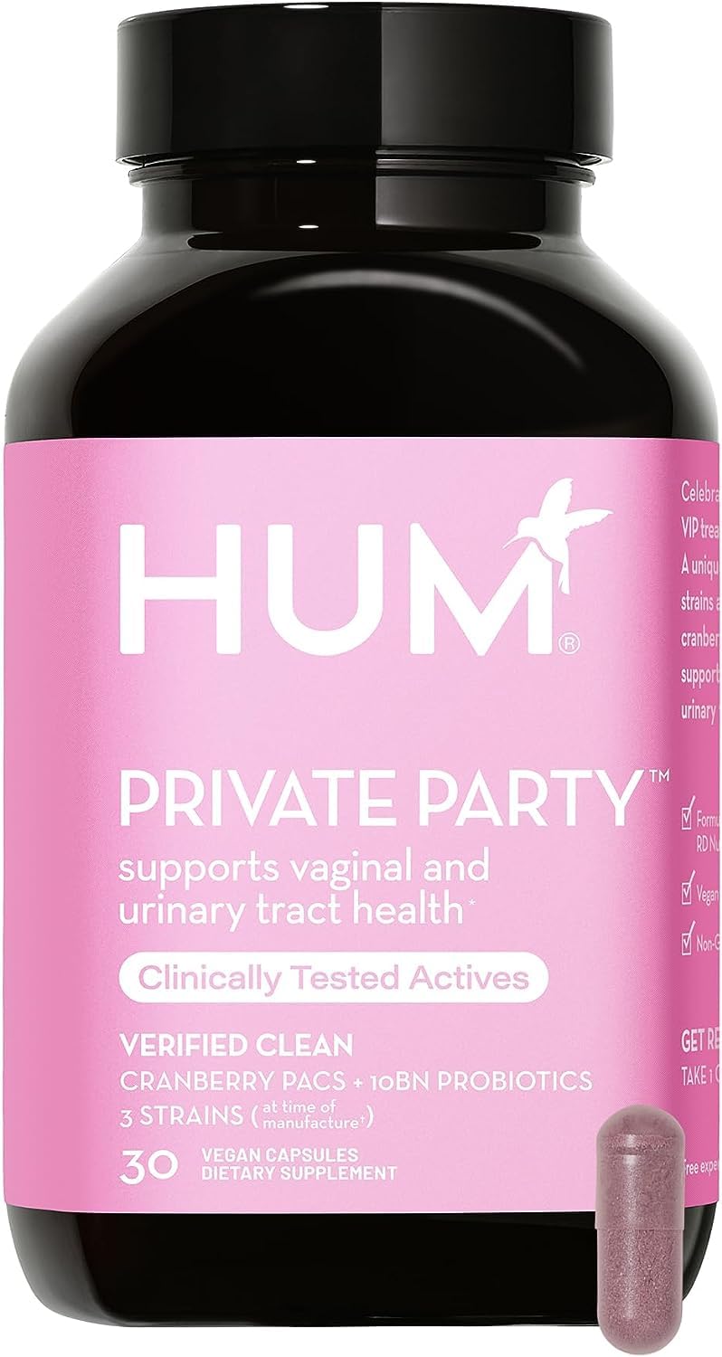 HUM Private Party Pills - Vaginal Probiotics for Women's Ph Balance with Cranberry 