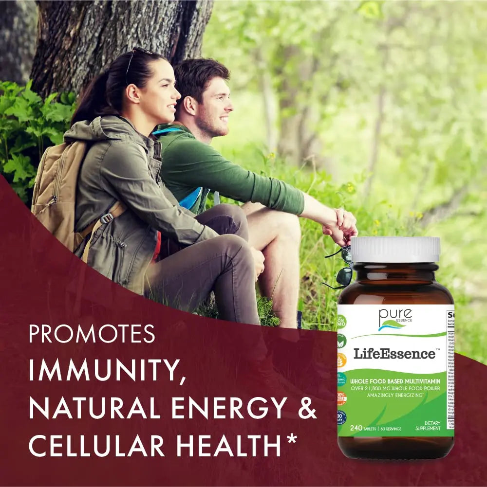 PURE ESSENCE LABS LifeEssence Multivitamin for Women and Men - Natural Herbal Supplement - Vitamin D, Vitamin D3, Vitamin B12 PURE ESSENCE LABS