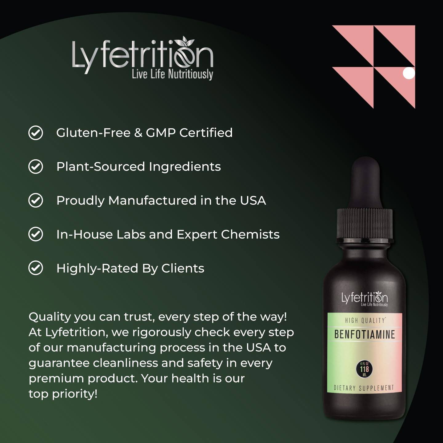 Lyfetrition Benfotiamine 118 ml, 4 FL Oz Liquid, 220 Servings, Made in USA, Quick Absorption, Potent Ingredients, Non-GMO LyfetritionBuy Supplements Australia