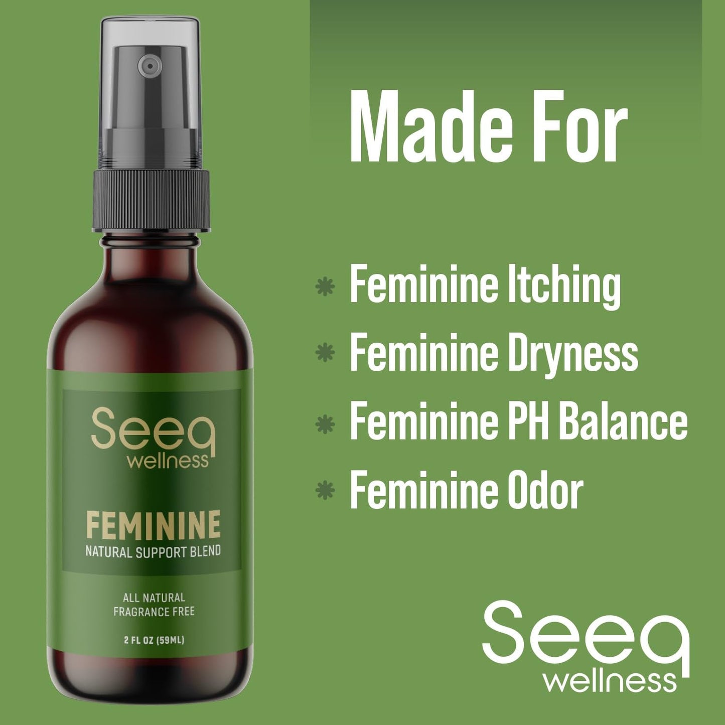 All Natural Feminine Deodorant Spray - for Vaginal Itch, Irritation & Odor - Feminine Hygiene Spray Seeq WellnessBuy Supplements Australia
