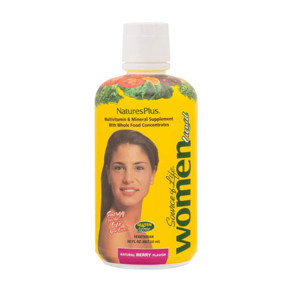 NaturesPlus Source of Life Women Liquid Multivitamin - 30 fl oz - Natural Berry Flavor - Whole Foods & Minerals - Healthy Immune System & Energy - Vegetarian, Gluten-Free - 30 Servings NaturesPlusBuy Supplements Australia