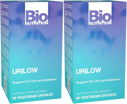 Bio Nutrition 2 Pack Urilow 60 Vegetarian Capsules | Natural Support for Urinary Health | Promotes a Healthy Uric Acid Balance Bio NutritionBuy Supplements Australia