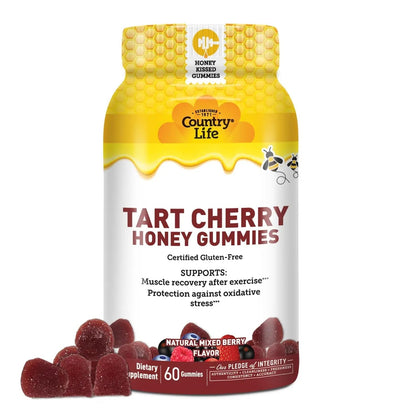 Country Life® Tart Cherry & Adult Multivitamin Honey Gummies - Bundle - Non-GMO - Certified Gluten Free Country Life