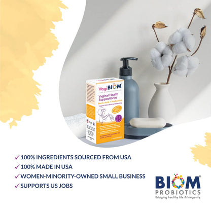 VagiBiom Boric Acid Suppositories with Lactobacillus: Microbiome Flora Balance; Balance and Nourishes VagiBiomBuy Supplements Australia