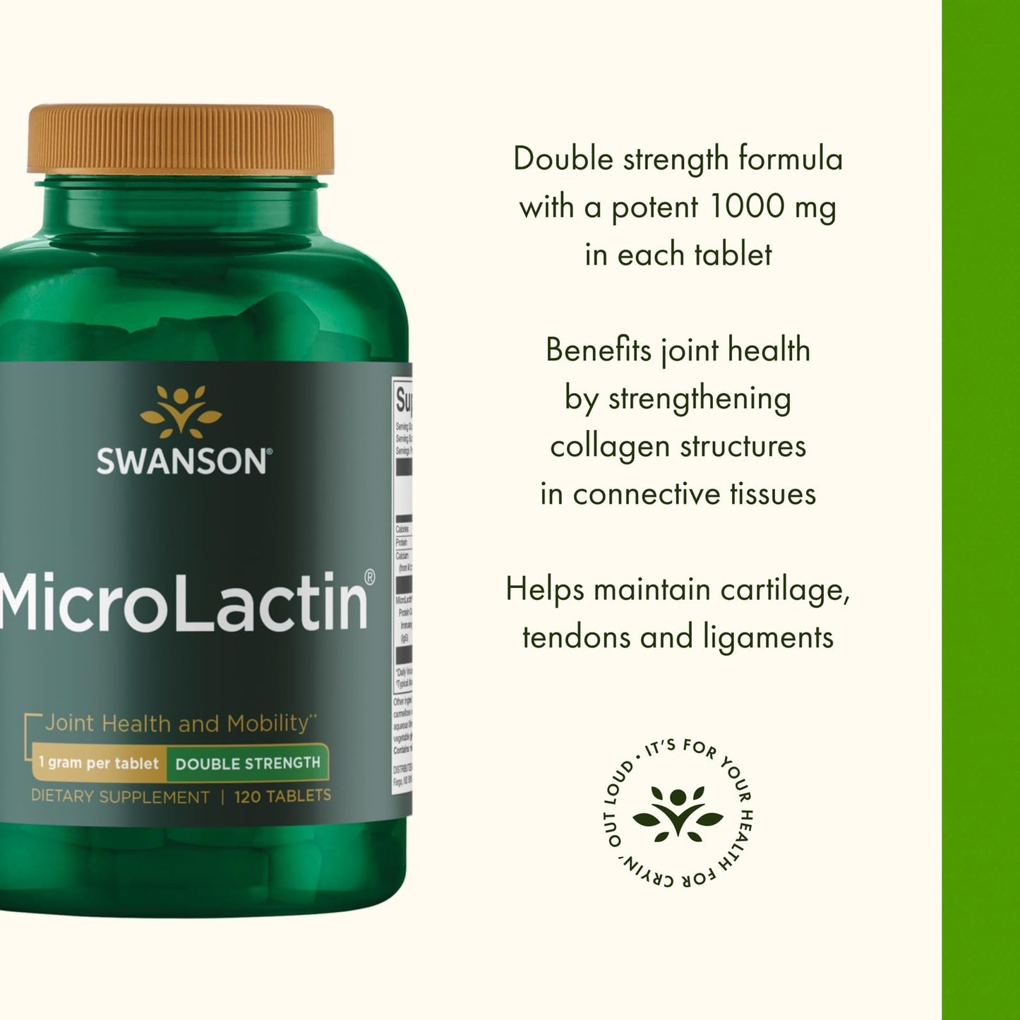 Swanson Microlactin Double Strength 1000 Milligrams 120 Tabs (3 Pack) SwansonBuy Supplements Australia