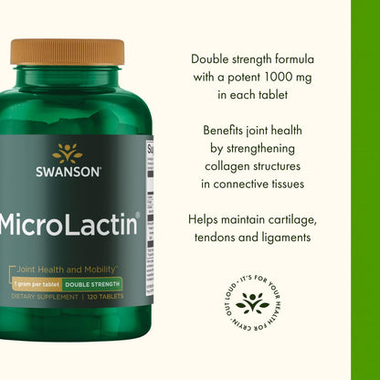 Swanson Microlactin Double Strength 1000 Milligrams 120 Tabs (3 Pack) SwansonBuy Supplements Australia