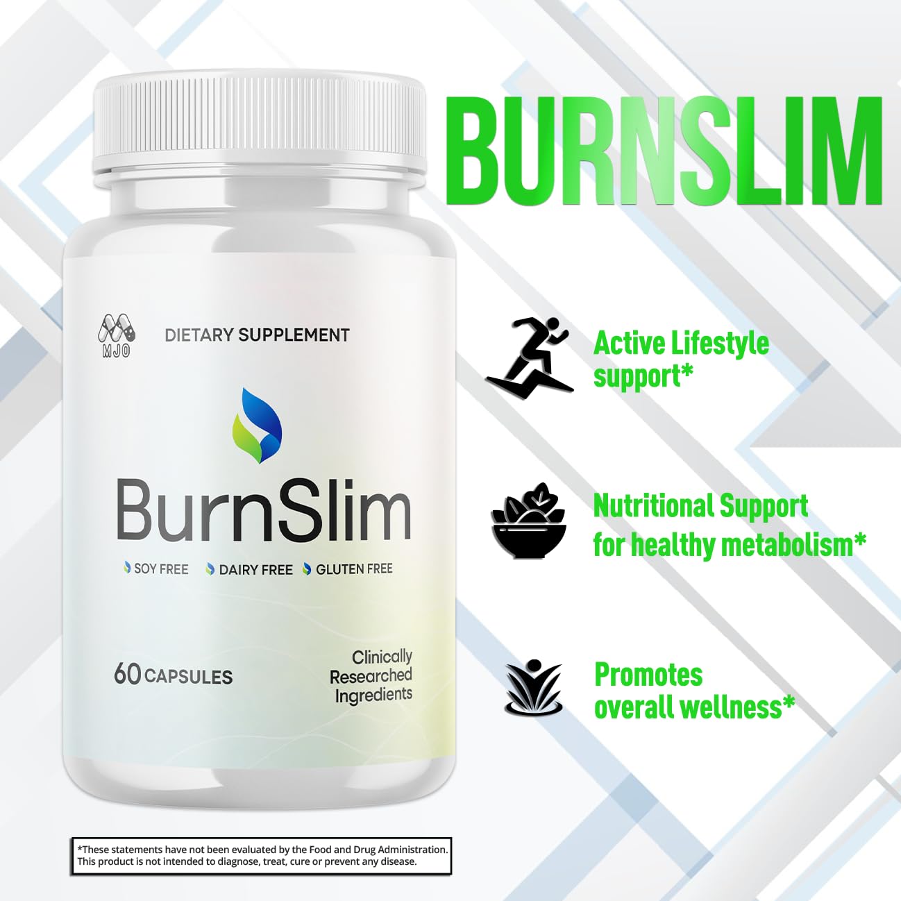 (5 Pack) Burn Slim Capsules, Official Burnslim Pills with All Natural Ingredients, Advanced Burn Slim Health and Wellness Supplement Supporting Active Lifestyle for Women and Men (300 Capsules) MJOBuy Supplements Australia