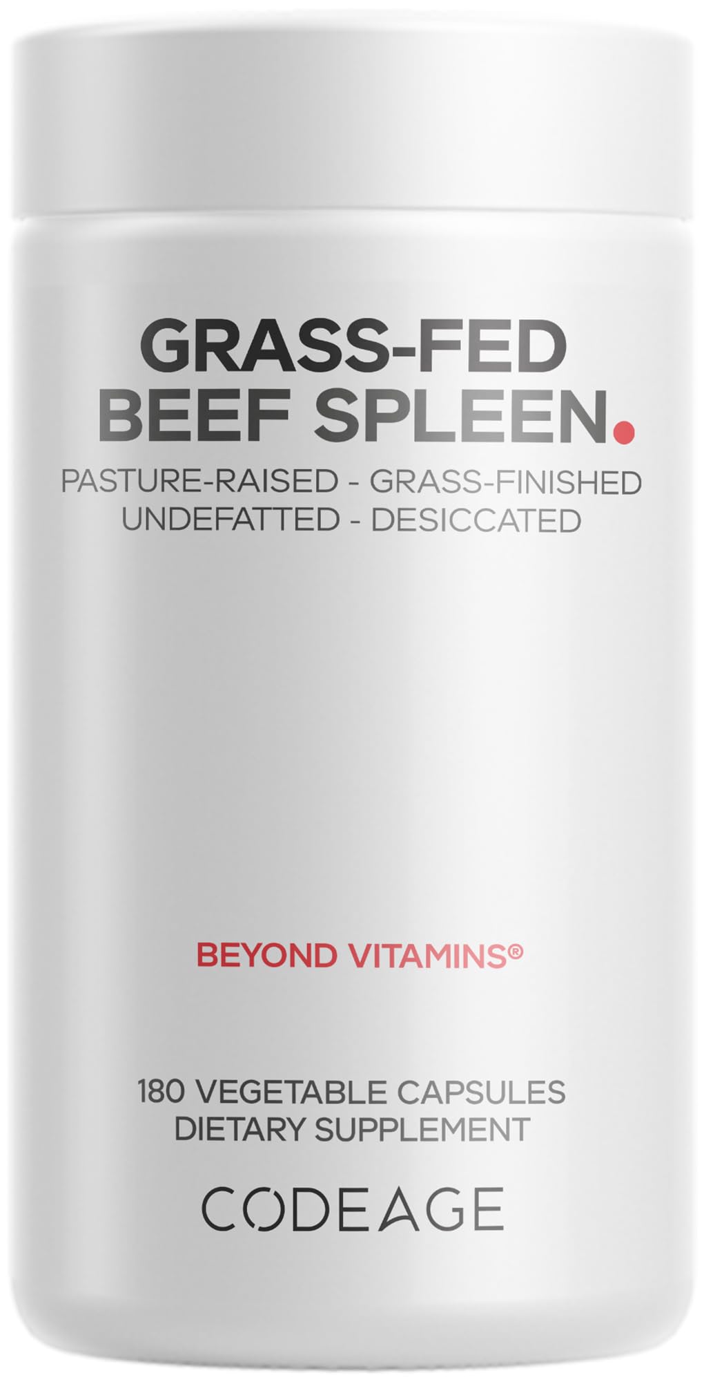 Codeage Grass Fed Beef Spleen Supplement - 2-Month Supply - Freeze Dried, Non-Defatted, Desiccated Bovine Pills Glandulars Meat – Pasture Raised Beef Vitamins for Spleen -180 Capsules CodeageBuy Supplements Australia