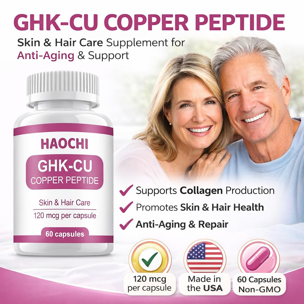 DAYEAH GHK-Cu Copper Peptide Supplement, 120mcg Vegan High Potency Promotes Skin Repair, Radiant Skin Elasticity, Anti-Aging & Hair Growth Support-60ct DAYEAHBuy Supplements Australia