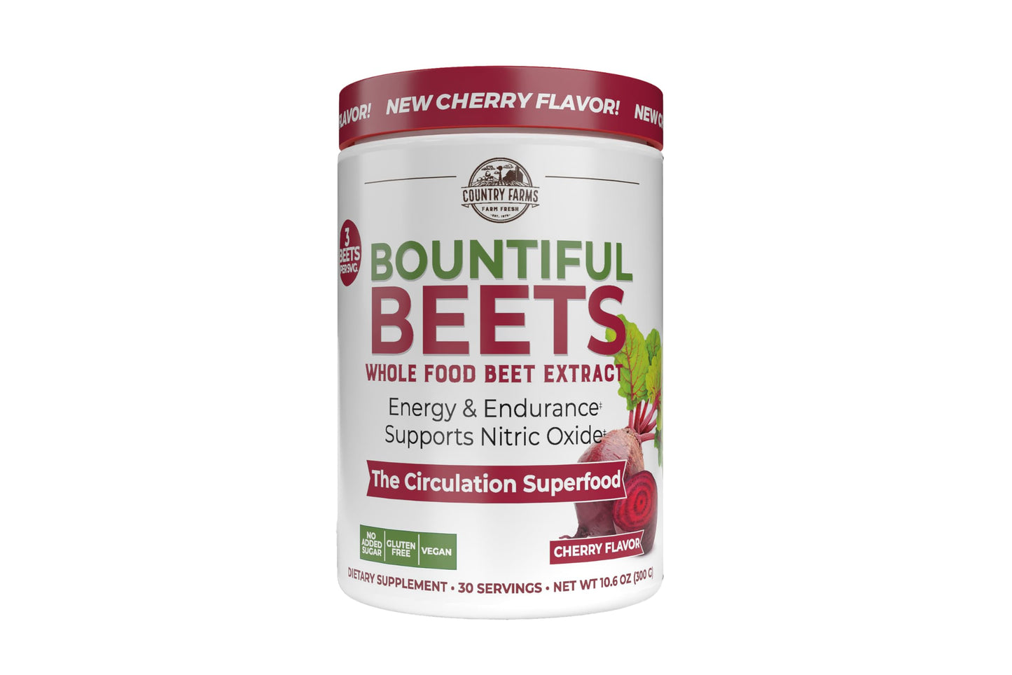 Country Farms Bountiful Beets, Wholefood Beet Extract Superfood, Helps Support Healthy Circulation and Promote Energy