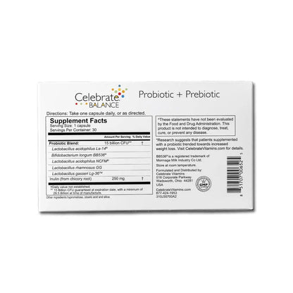 Celebrate Vitamins CelebrateONE Bariatric Multivitamin 18mg Iron & Balance Probiotic + Prebiotic Capsules Bundle – Supports Digestive Health, Iron Levels Celebrate Bariatric SupplementsBuy Supplements Australia