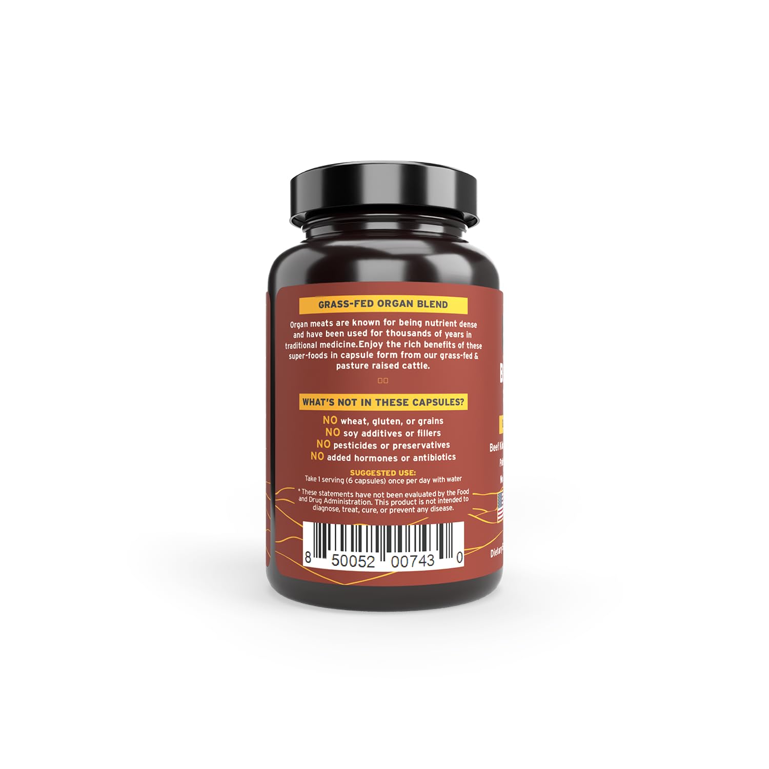 Paleo Pro O.G. Blend Premium Beef Organs Capsules, Kidney, Heart, Liver, Spleen and Pancreas from Grass Fed & Pastured Cows, Dietary Supplement, No GMO, 180 Capsules (Beef Organ Complex) Paleo ProBuy Supplements Australia