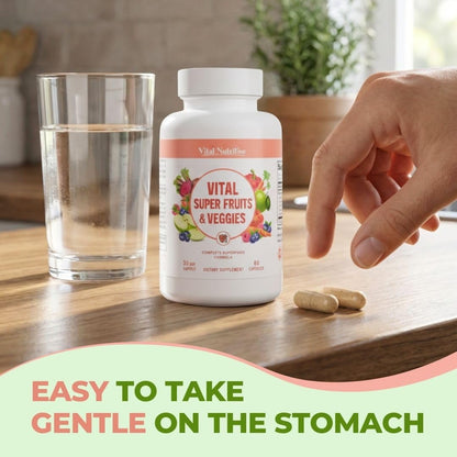 Vital Super Fruits & Veggies - Daily Superfood Capsules for Adults - Fruit & Vegetable Supplements to Boost Immunity & Energy - 2-in-1 Formula for Overall Wellness VITAL NUTRITIVEBuy Supplements Australia