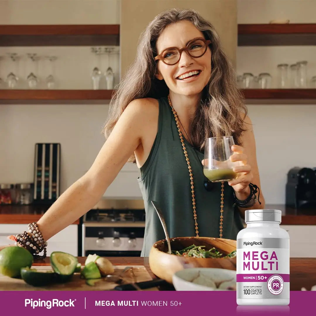 Piping Rock Multivitamin for Women 50 Plus | 100 Coated Caplets | Daily Multi Vitamin & Mineral for Women | Piping Rock