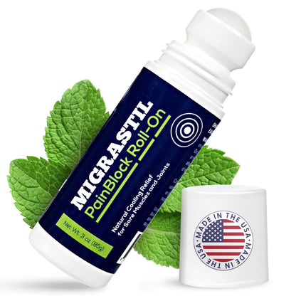 Basic Vigor Migrastil PainBlock Roll-On & Unscented Topical Magnesium Cream Bundle. Made in The USA. Basic VigorBuy Supplements Australia
