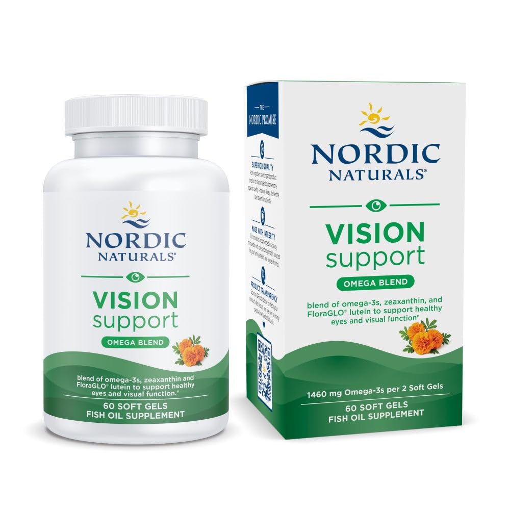 Nordic Naturals Vision Support, Lemon - 60 Soft Gels - with Zeaxanthin and FloraGLO Lutein, for Healthy Eyes and Vision - 30 Servings Nordic NaturalsBuy Supplements Australia