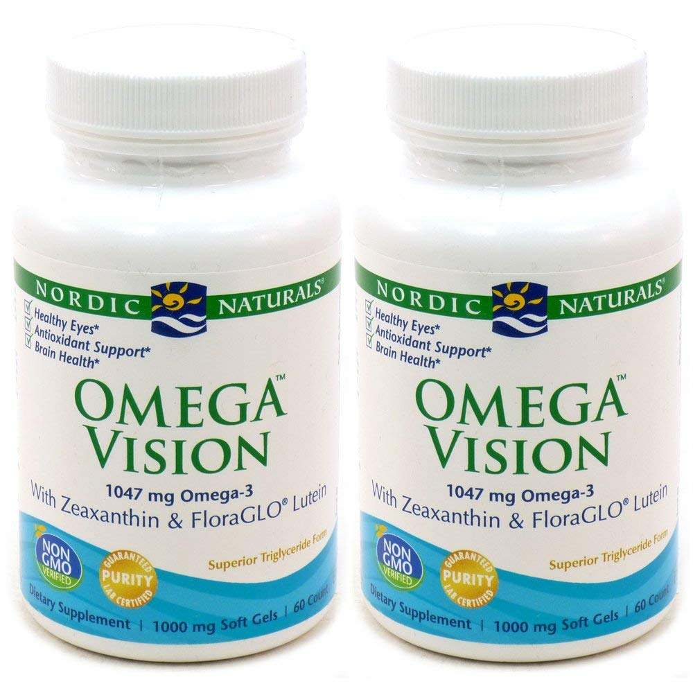Nordic Naturals Omega Vision, Lemon - 60 Soft Gels - Pack of 2-1460 mg Omega-3 + FloraGLO Lutein & Zeaxanthin - Eye Health, Brain Health, Antioxidant Support - Non-GMO - 60 Total Servings Nordic NaturalsBuy Supplements Australia