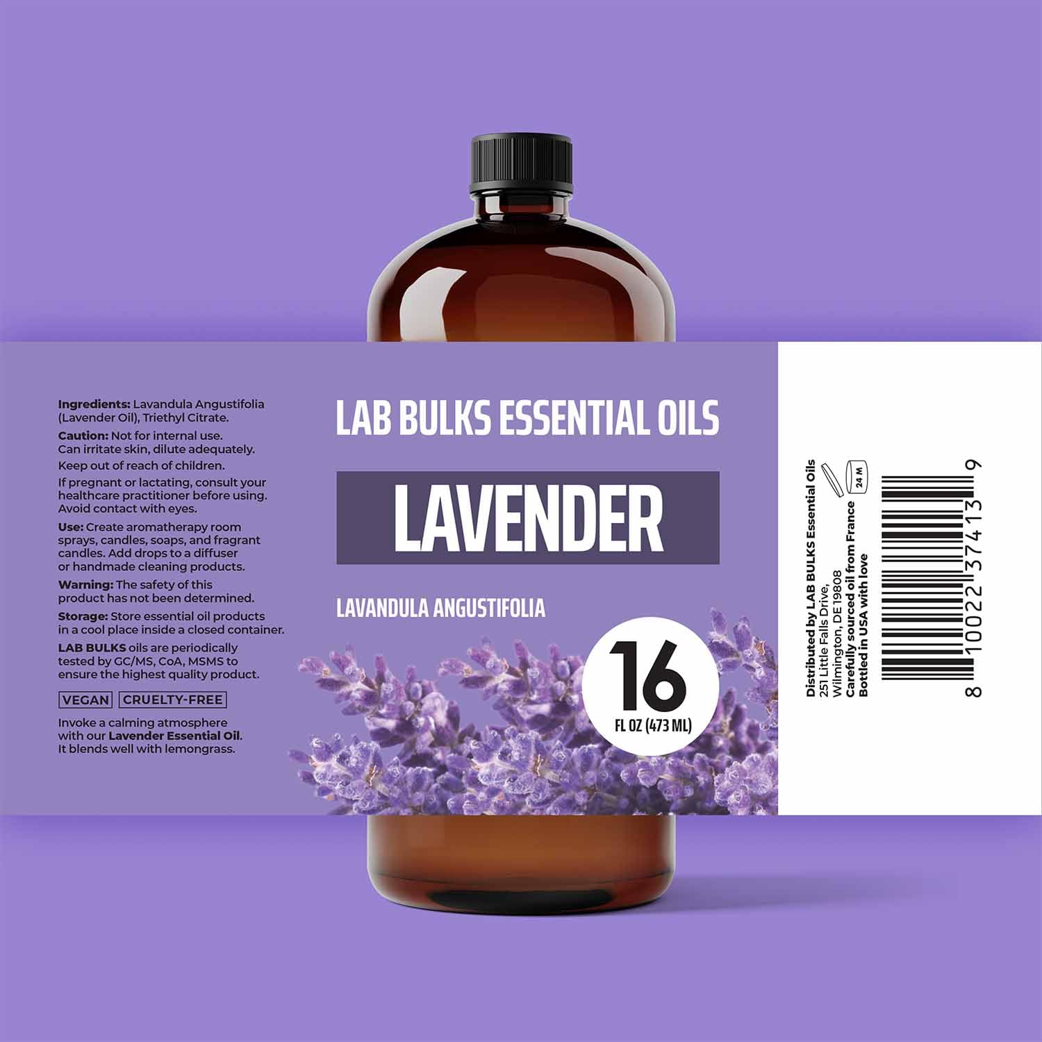 LAB BULKS ESSENTIAL OIL - Lavender Oil 16 Ounce Bottle for Diffusers, Home Care, Candles, Aromatherapy LAB BULKS ESSENTIAL OILBuy Supplements Australia