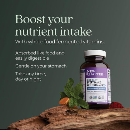 New Chapter Multivitamin for Men 50 Plus + Immune Support - Every Man's One Daily 55+ with Fermented Probiotics + Whole Foods + Astaxanthin New ChapterBuy Supplements Australia