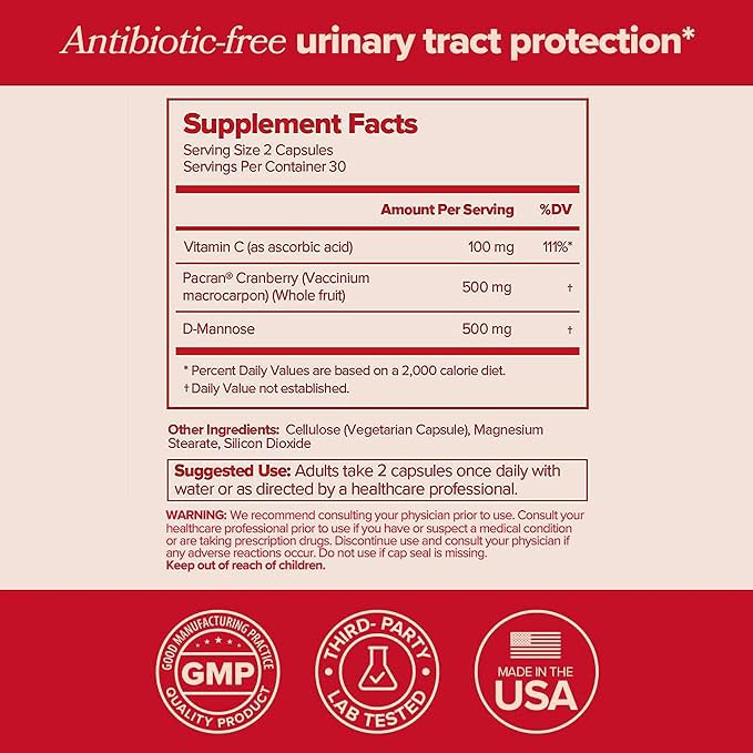 URO Urinary Tract Health Supplement for Women, 60 Count (Pack of 1) - Urinary Support O PositivBuy Supplements Australia