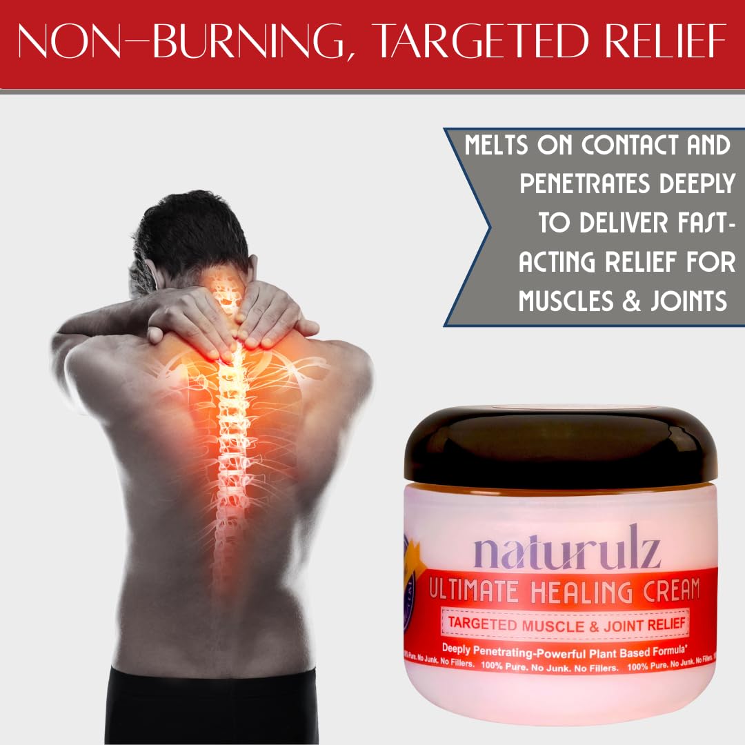Naturulz Ultimate Healing Cream 4 ounce All-Natural Extra Strength Muscle Rub & Joint Topical for Back, Neck & Shoulder Discomfort with Arnica, Calendula & Capsaicin. 'NO JUNK' Extra Strength Formula. NaturulzBuy Supplements Australia