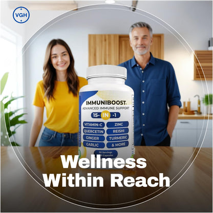 15 in 1 Immune Support Supplement 120 Capsules with Powerful Blend of Turmeric, Ginger, Vitamin C and Zinc Immune Booster for Adults ImmuniBoostBuy Supplements Australia