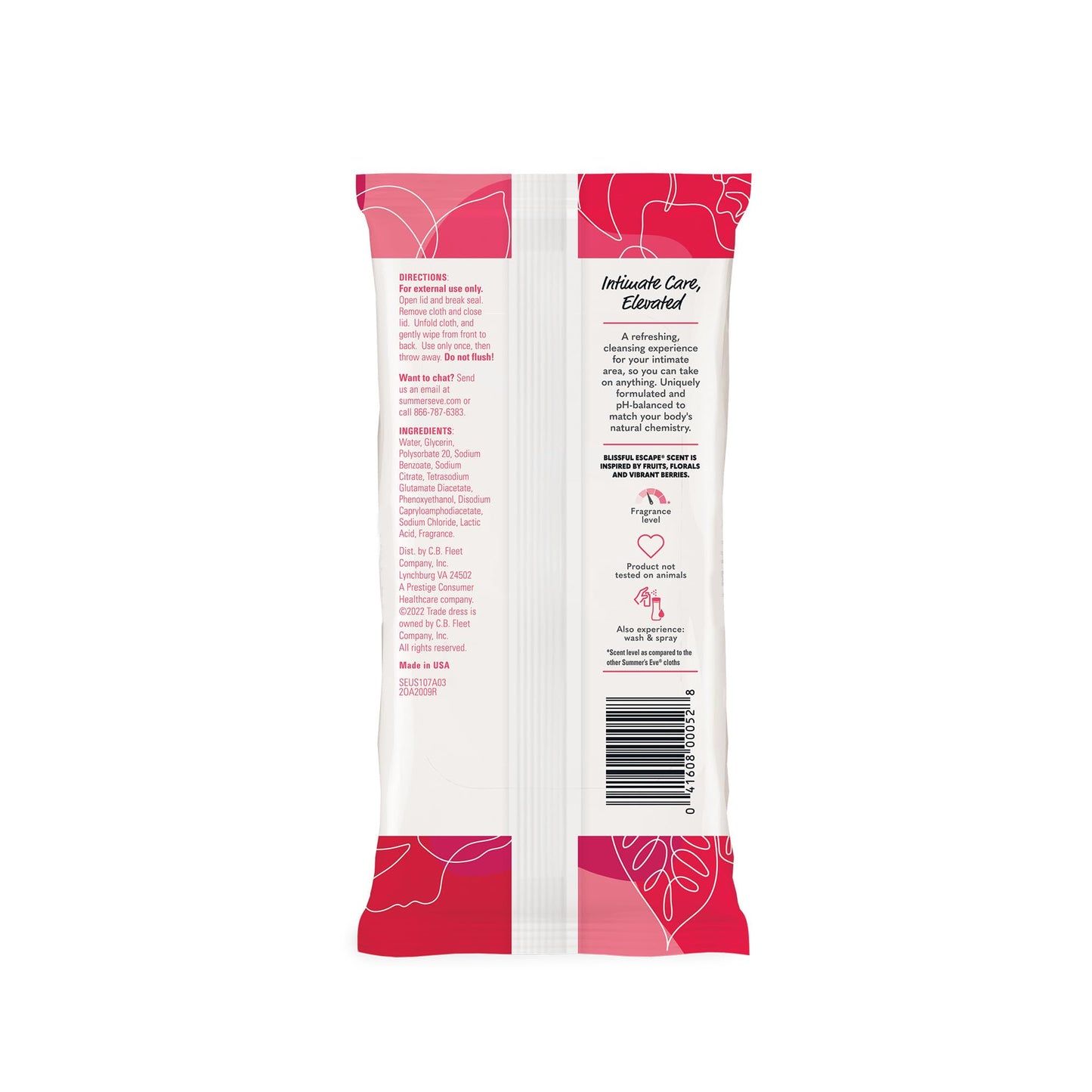 Summer's Eve Blissful Escape Daily Refreshing Feminine Wipes, Removes Odor, pH balanced, 32 Count Summer's EveBuy Supplements Australia