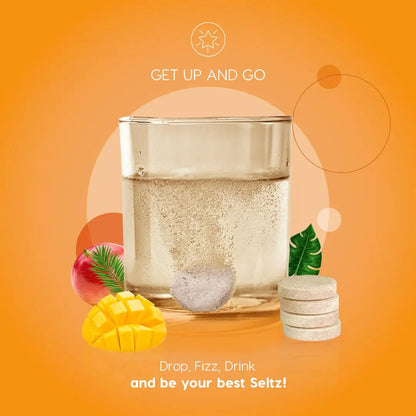 Seltz® Get Up and Go – Effervescent Multivitamin with Lutein for Daily Energy, Eye Health & Antioxidant Support Seltz