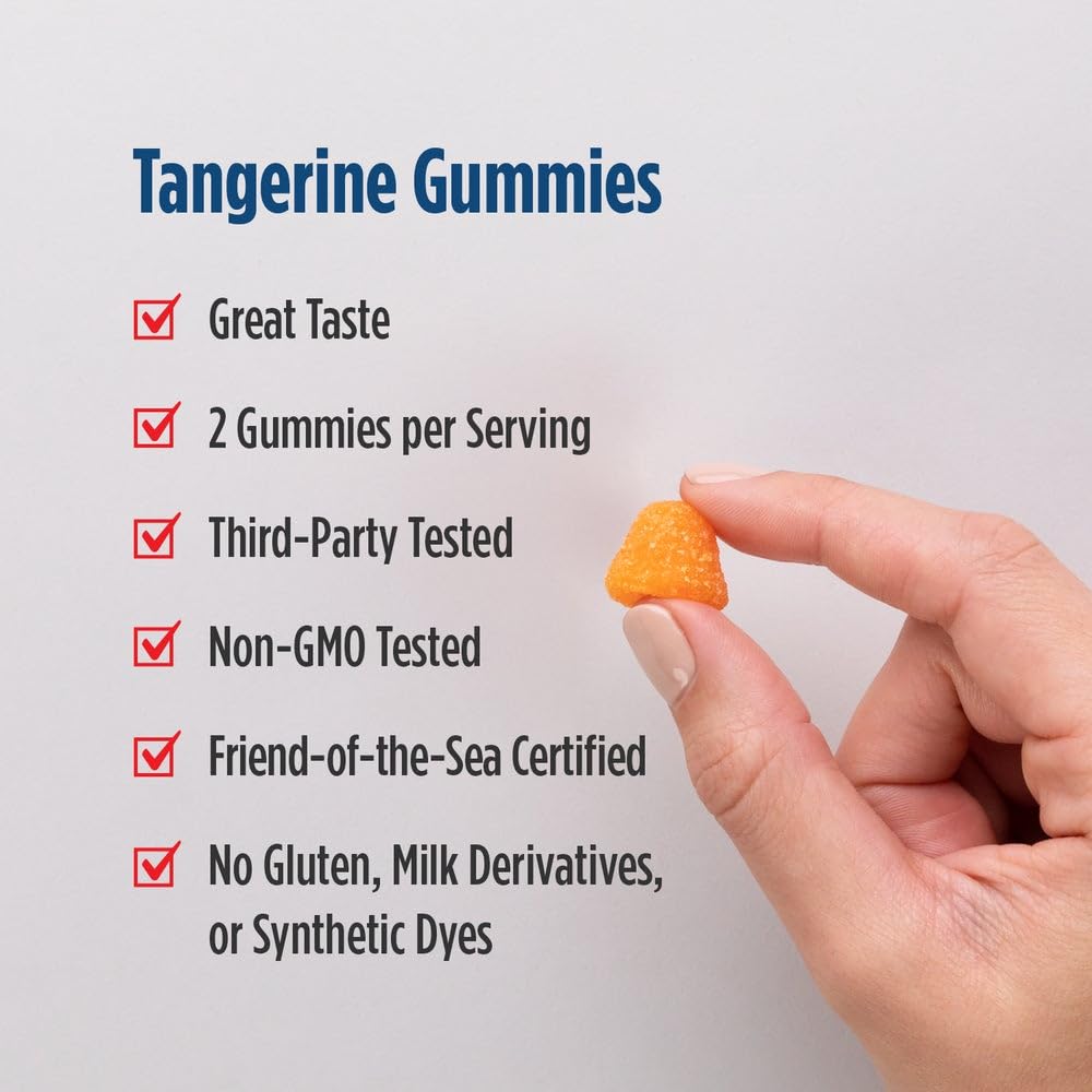 Nordic Naturals Nordic Omega-3 Gummies, Tangerine - 120 Gummies - 82 mg Total Omega-3s with EPA & DHA