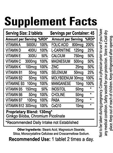 Body Shop Nutrition Ultra Woman - Multi-Vitamins 90 Tablets - Premium Performance Formula 100% Natural - Multivitamins for Woman Body Shop NutritionBuy Supplements Australia