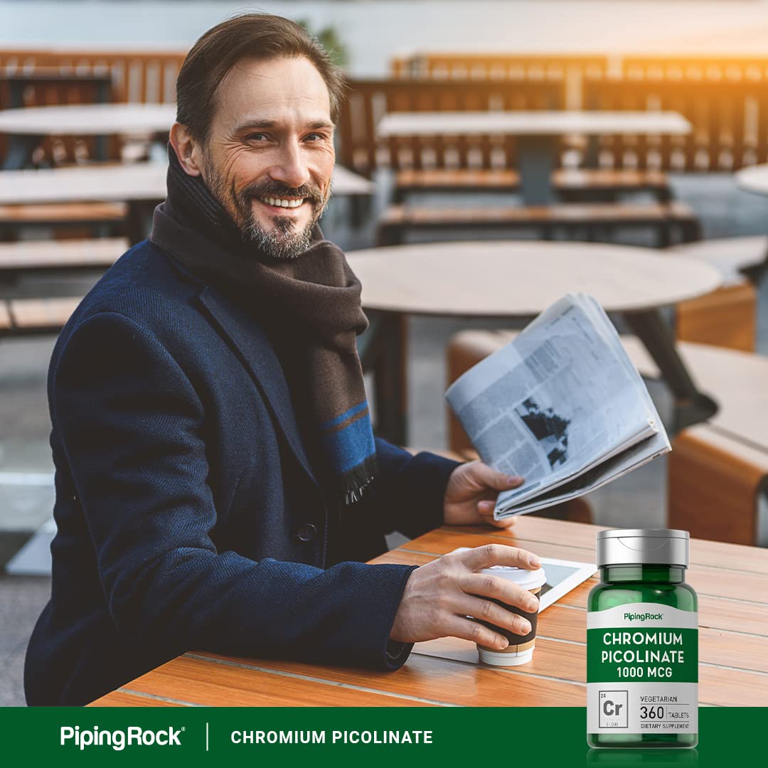Chromium Picolinate 1000 mcg | 360 Tablets | Chromium Supplement | Vegetarian, Non-GMO Piping RockBuy Supplements Australia
