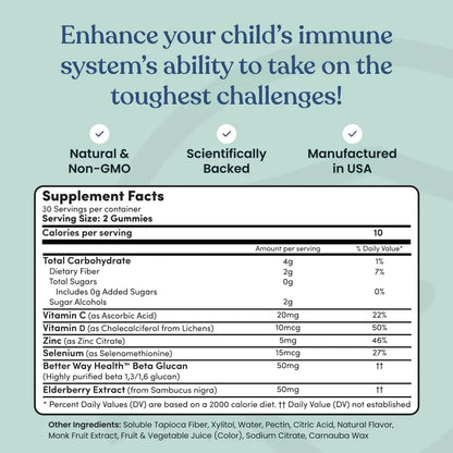 Immune Ready™ Kids Multivitamin Gummies – Mixed Berry Flavor – Sugar-Free Daily Kids Immune Support with Beta Glucan, Elderberry Immune ReadyBuy Supplements Australia