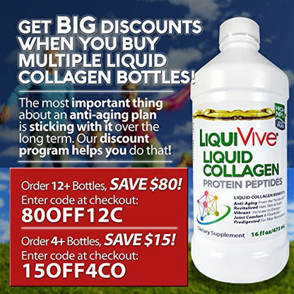 LiquiVive Liquid Collagen Protein Peptides Concentrate | Pure Hydrolyzed Super Multi Collagen Life MiracleBuy Supplements Australia
