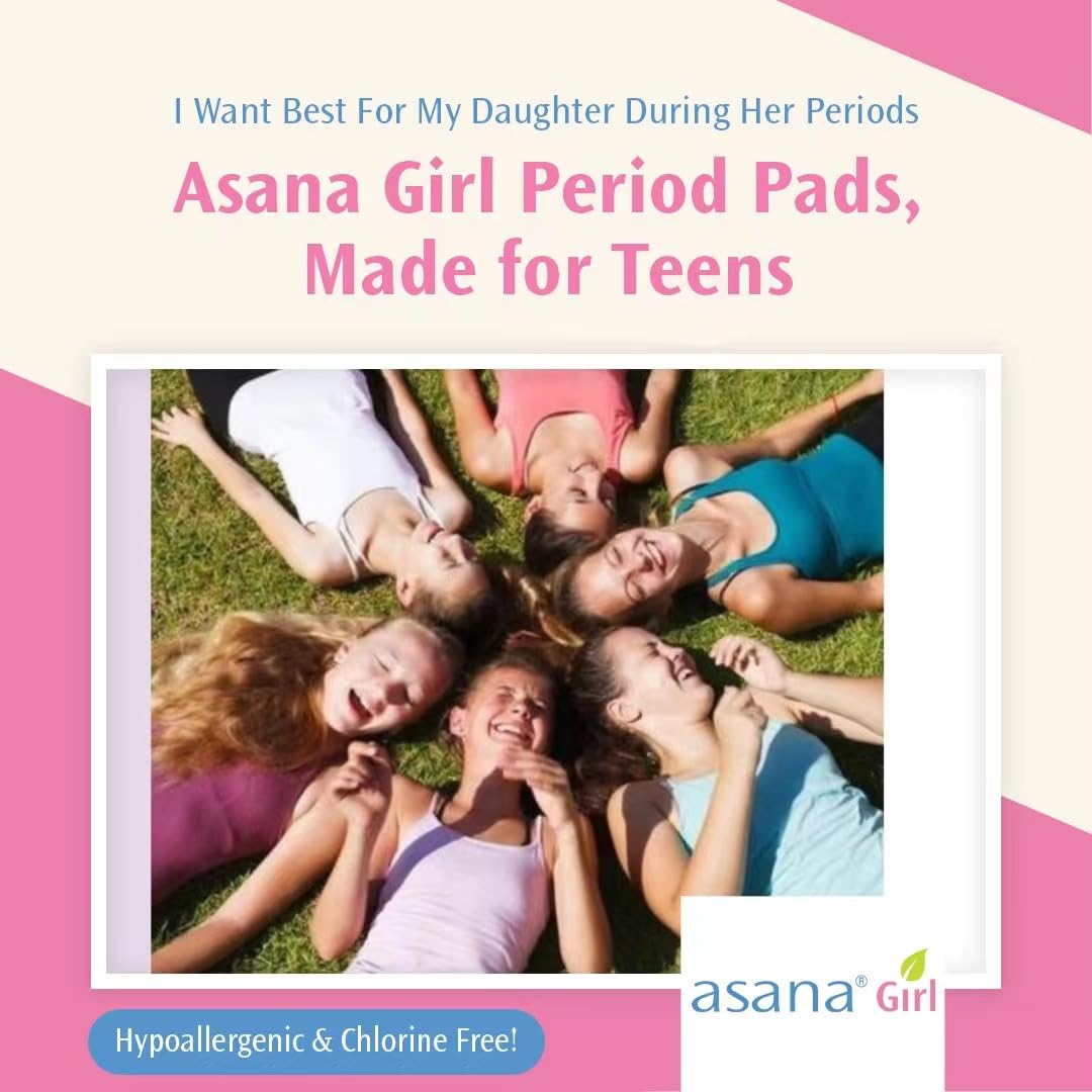 Asana Panty Liners for Girls, Organic Cotton Cover – Controls Odor Naturally, Pads Without Wings AsanaBuy Supplements Australia