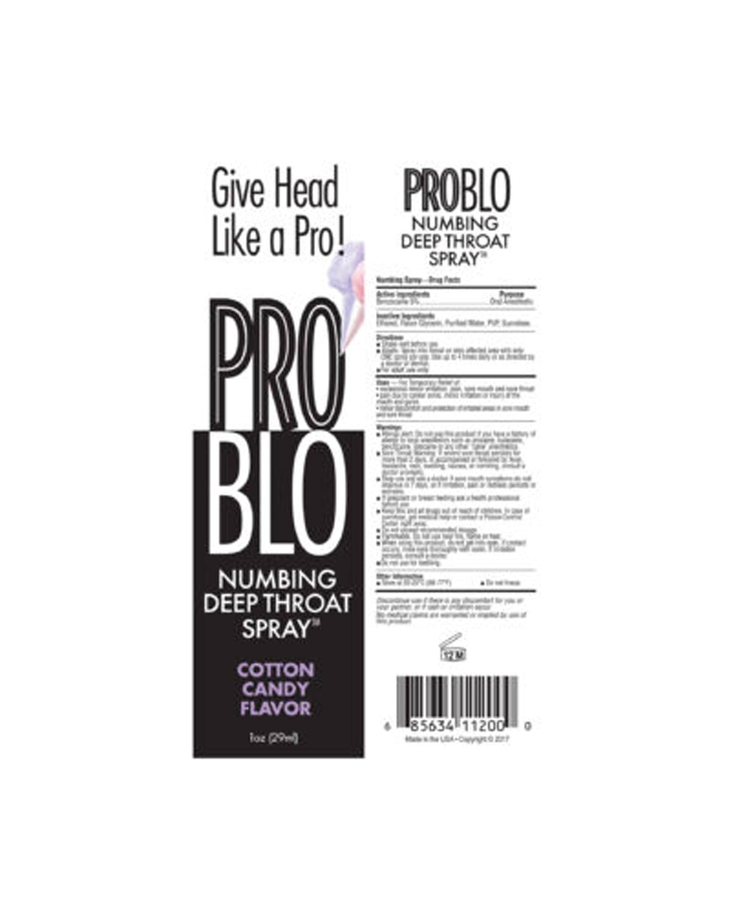 Little Genie ProBlo Cotton Candy Flavored Deep Throat Numbing Spray, 1 oz Little GenieBuy Supplements Australia