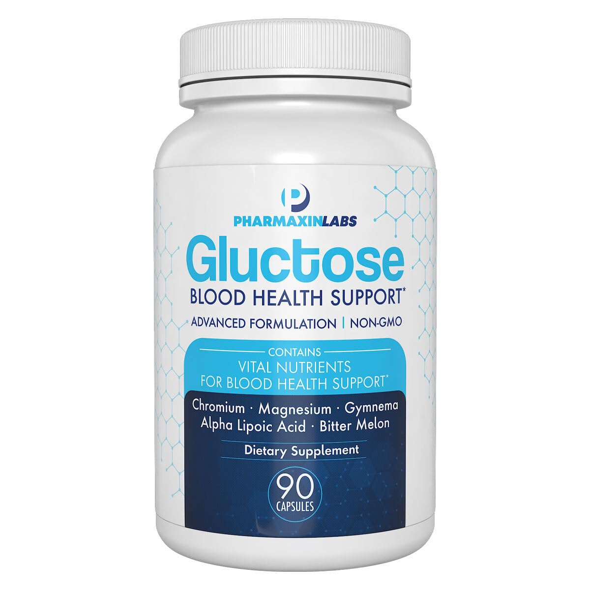 Gluctose Blood Health Support Supplement - Advanced Formula for Men & Women - Chromium, Magnesium, Alpha Lipoic Acid, Bitter Melon, Gymnema - 90 Day Supply / 90 Capsules Pharmaxin LabsBuy Supplements Australia