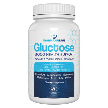 Gluctose Blood Health Support Supplement - Advanced Formula for Men & Women - Chromium, Magnesium, Alpha Lipoic Acid, Bitter Melon, Gymnema - 90 Day Supply / 90 Capsules Pharmaxin LabsBuy Supplements Australia