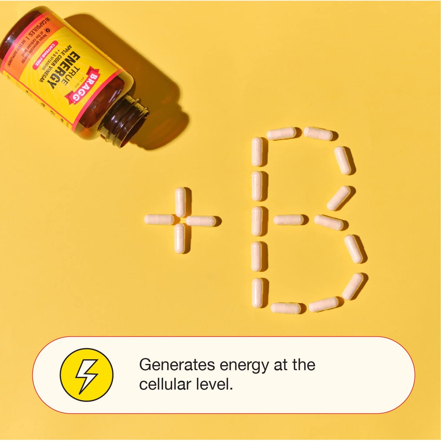 Bragg Apple Cider Vinegar True Energy Capsules – 6 B Vitamins – Caffeine Free BraggBuy Supplements Australia