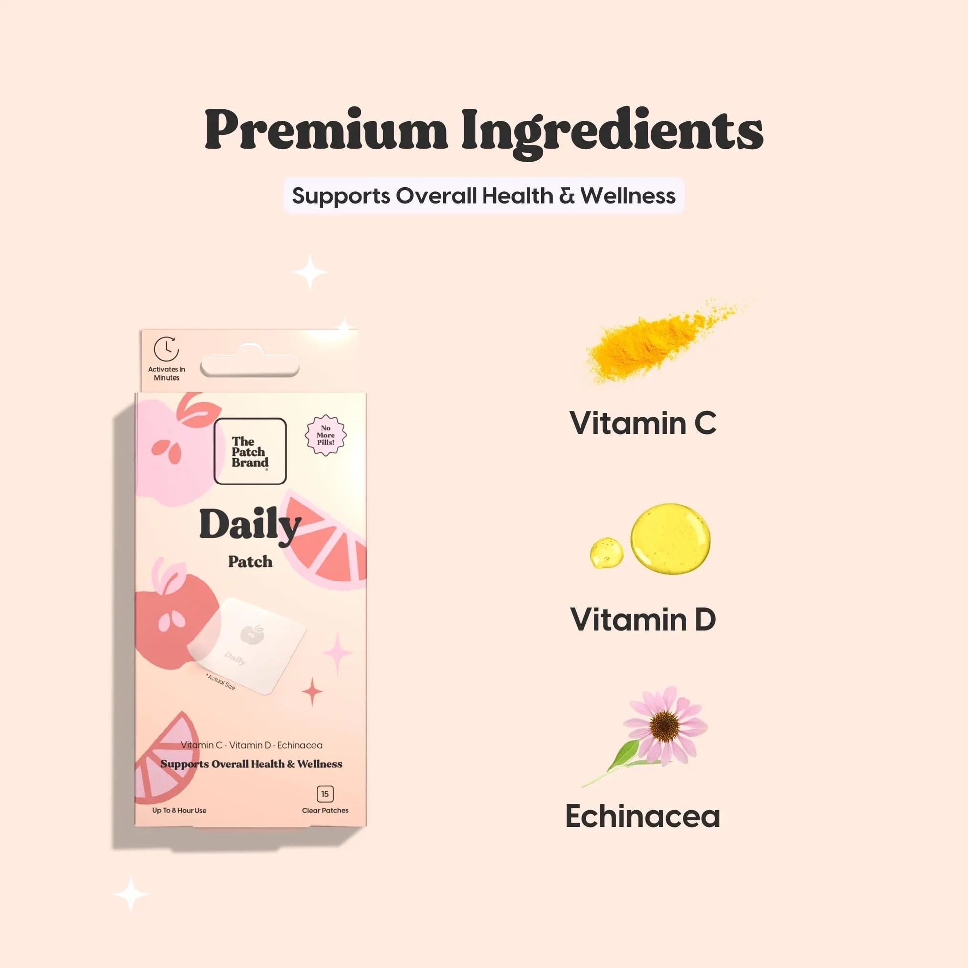 The Patch Brand Daily Support Patches | Natural Wellness Infused with Vitamin C, Zinc Citrate, Vitamin D, Ginko Biloba and Echinacea The Patch BrandBuy Supplements Australia