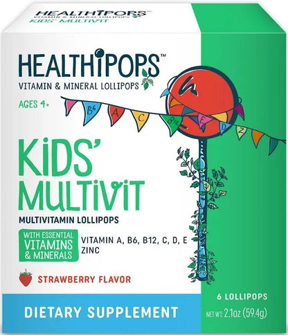 Healthipops Kids Multivitamin Lollipops (6-Pack) Healthipops Vitamin & Mineral LollipopsBuy Supplements Australia