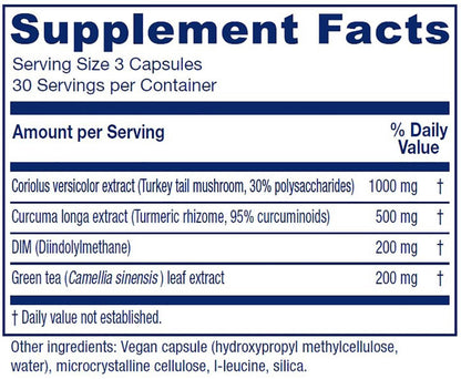 Vitanica CCDG Blend, Immune Support, DIM Supplement 200mg, Turkey Tail Mushroom, Turmeric, Green Tea, Vegan, 90 Capsules VitanicaBuy Supplements Australia