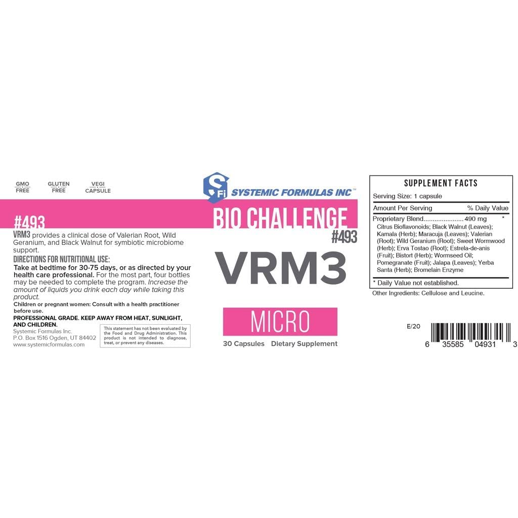 Systemic Formulas Bio Challenge VRM3 30 Capsules Systemic FormulasBuy Supplements Australia