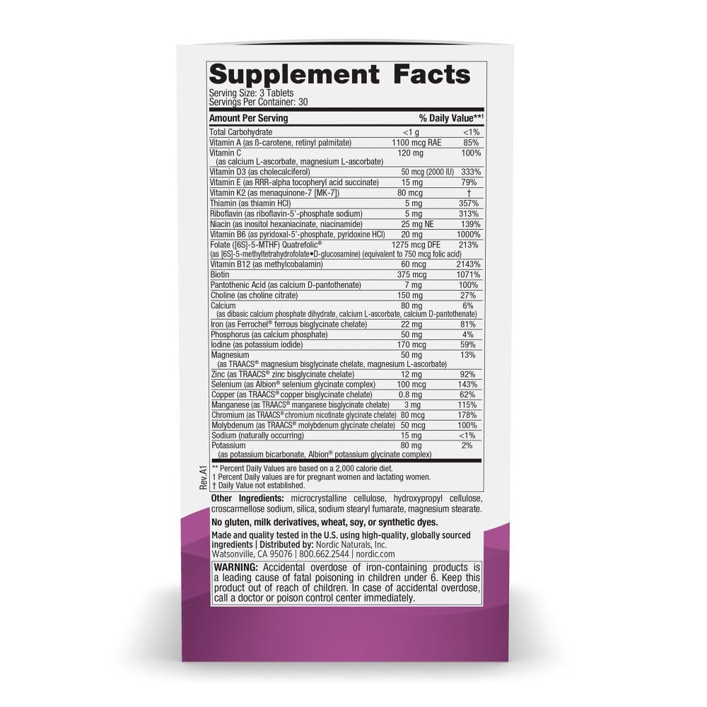 Nordic Naturals Vegetarian Prenatal Multivitamin Minis - 90 Easy to Swallow Tablets - Highly Absorbable Multivitamin and Mineral Supplement to Support Pregnancy - Non-GMO, 30 Servings Nordic NaturalsBuy Supplements Australia